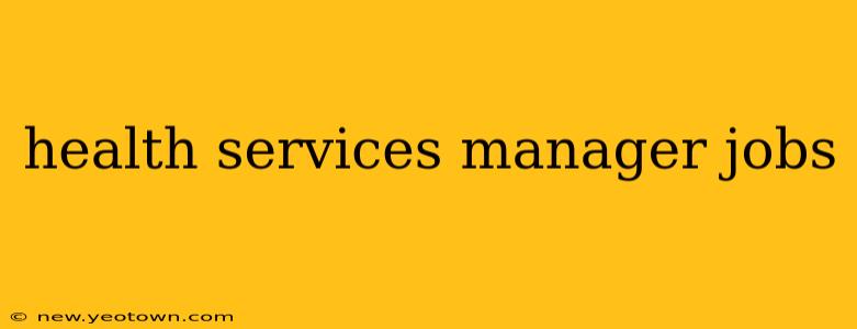 health services manager jobs