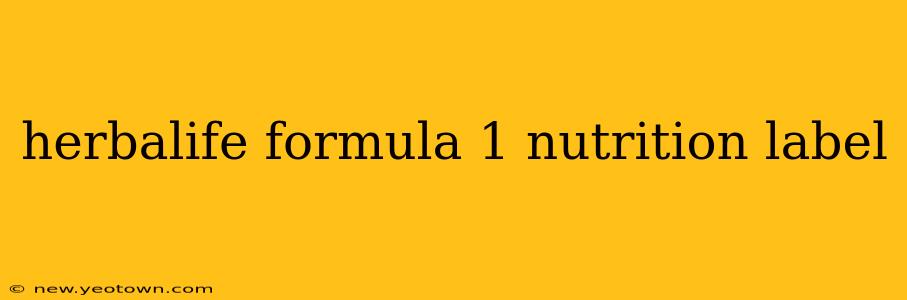 herbalife formula 1 nutrition label