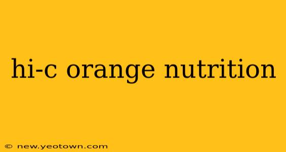 hi-c orange nutrition