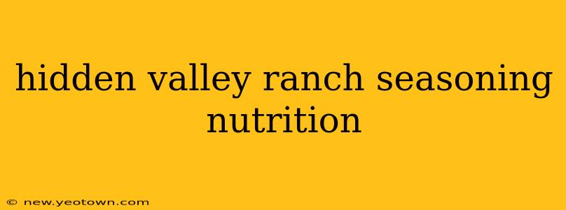 hidden valley ranch seasoning nutrition