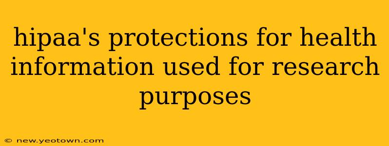 hipaa's protections for health information used for research purposes