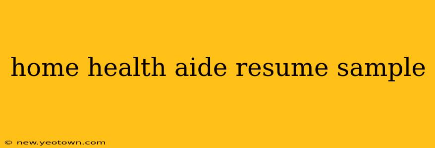 home health aide resume sample