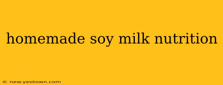 homemade soy milk nutrition