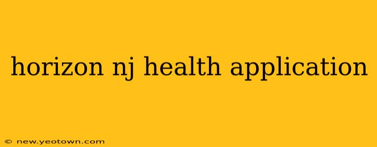 horizon nj health application