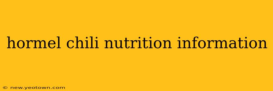 hormel chili nutrition information