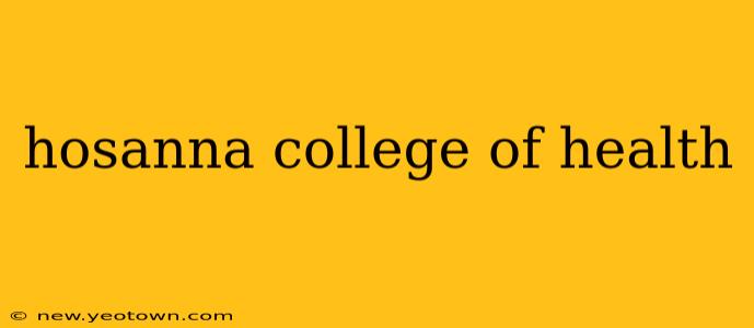 hosanna college of health