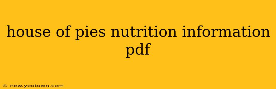 house of pies nutrition information pdf