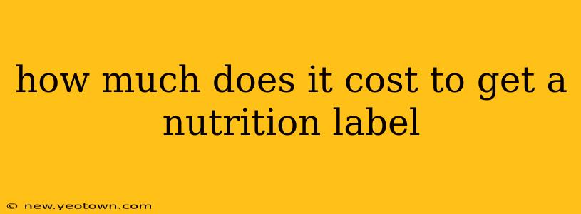 how much does it cost to get a nutrition label