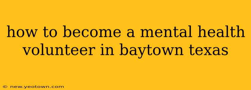 how to become a mental health volunteer in baytown texas