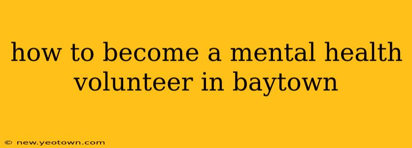how to become a mental health volunteer in baytown