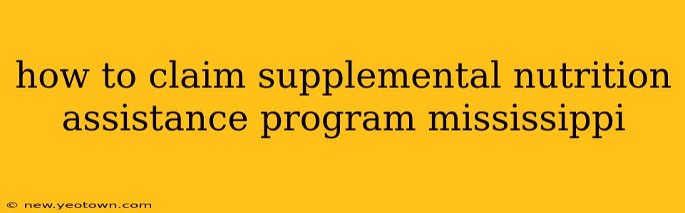 how to claim supplemental nutrition assistance program mississippi