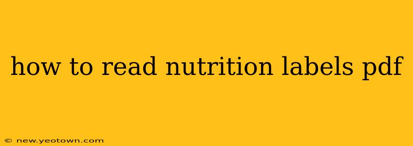 how to read nutrition labels pdf