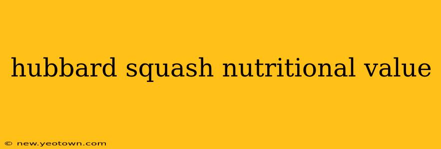 hubbard squash nutritional value