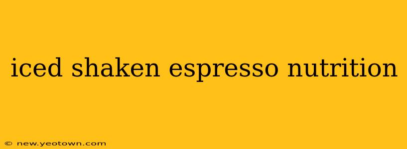 iced shaken espresso nutrition
