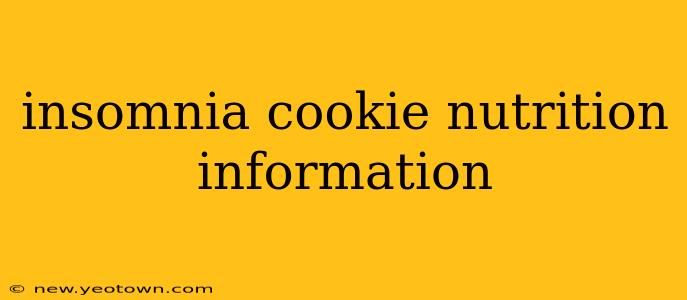 insomnia cookie nutrition information
