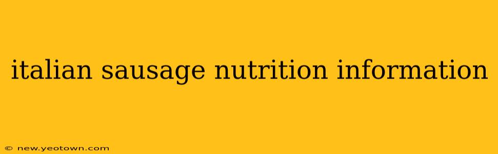 italian sausage nutrition information