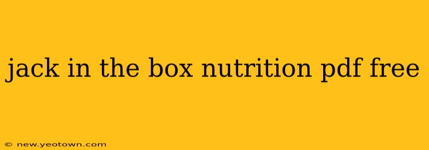 jack in the box nutrition pdf free
