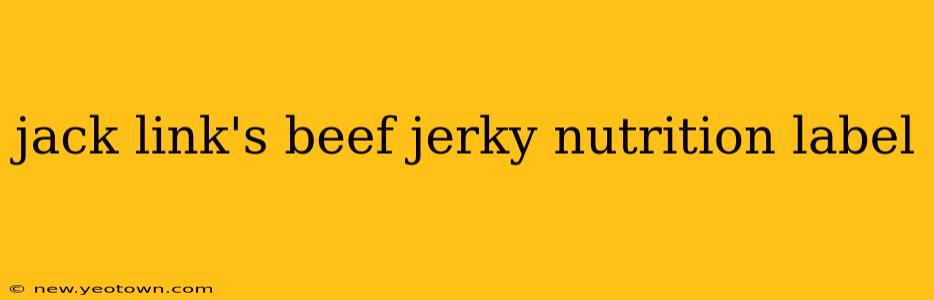 jack link's beef jerky nutrition label