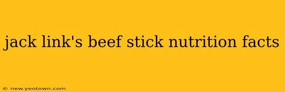 jack link's beef stick nutrition facts