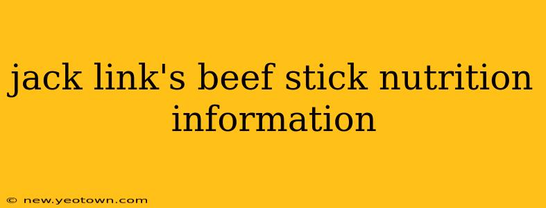 jack link's beef stick nutrition information