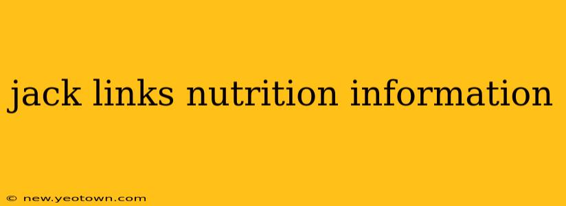 jack links nutrition information