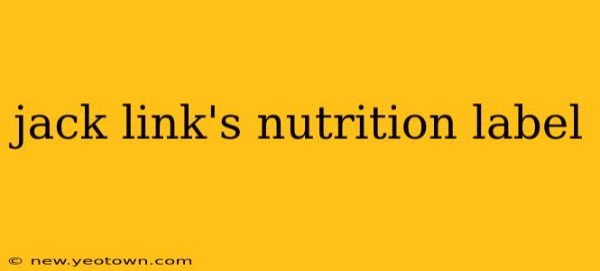 jack link's nutrition label