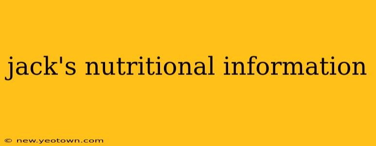 jack's nutritional information
