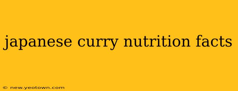 japanese curry nutrition facts