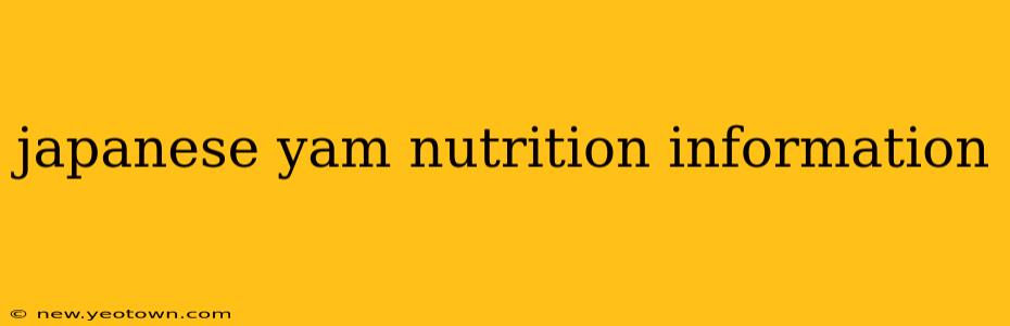 japanese yam nutrition information