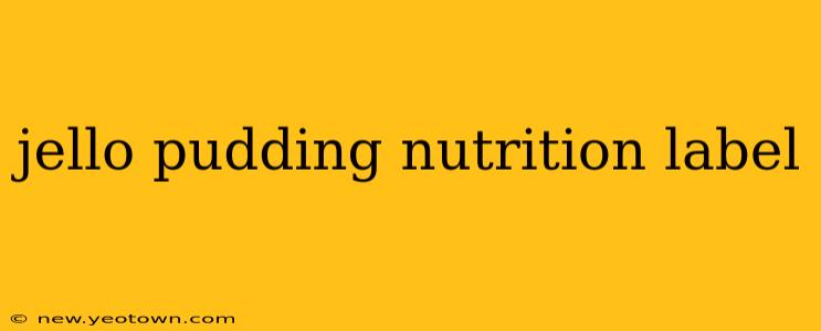 jello pudding nutrition label