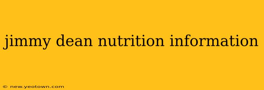 jimmy dean nutrition information
