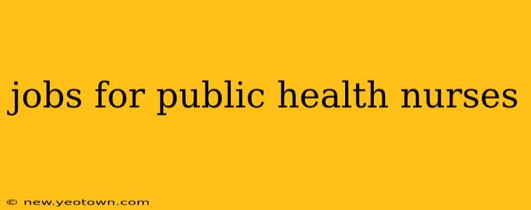 jobs for public health nurses