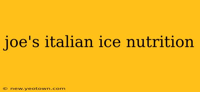 joe's italian ice nutrition