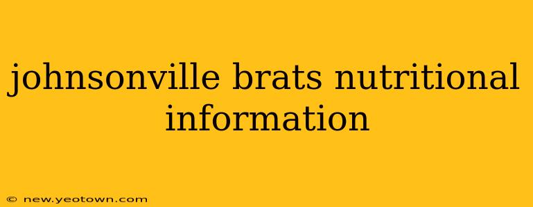 johnsonville brats nutritional information