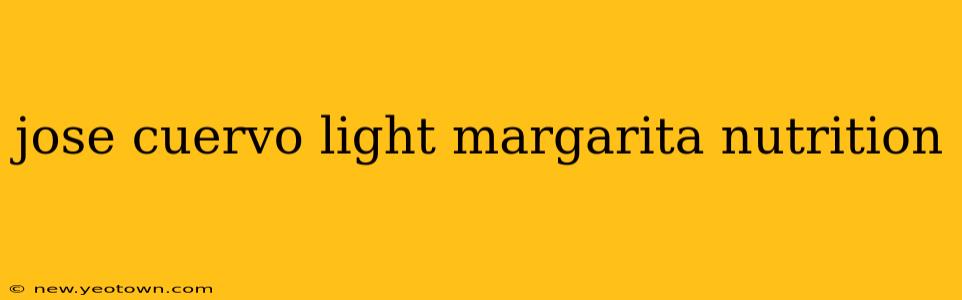 jose cuervo light margarita nutrition