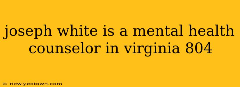 joseph white is a mental health counselor in virginia 804
