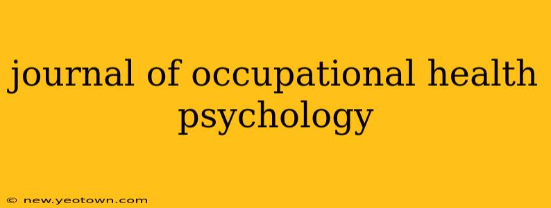 journal of occupational health psychology