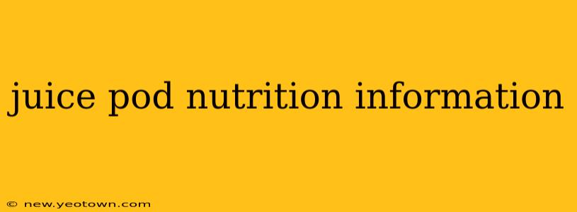 juice pod nutrition information