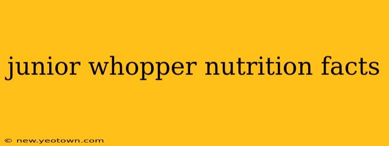 junior whopper nutrition facts