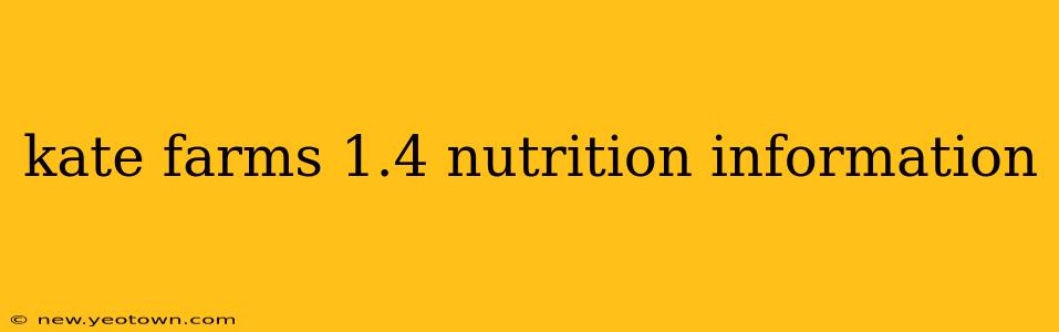 kate farms 1.4 nutrition information