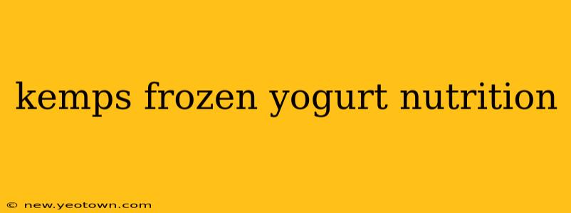 kemps frozen yogurt nutrition