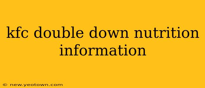 kfc double down nutrition information