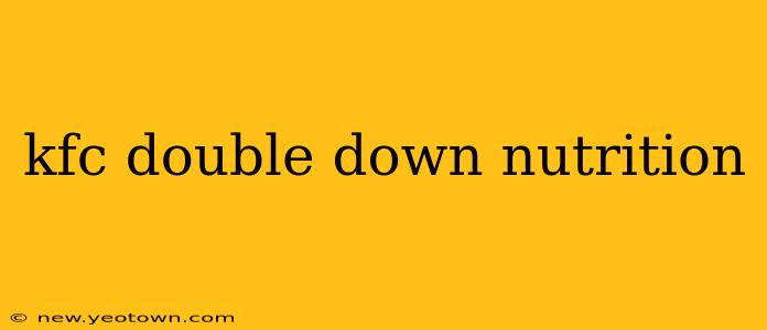 kfc double down nutrition
