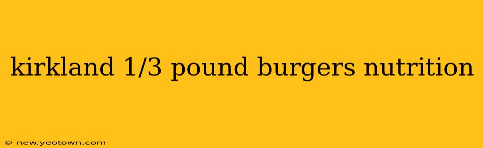 kirkland 1/3 pound burgers nutrition