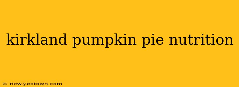 kirkland pumpkin pie nutrition