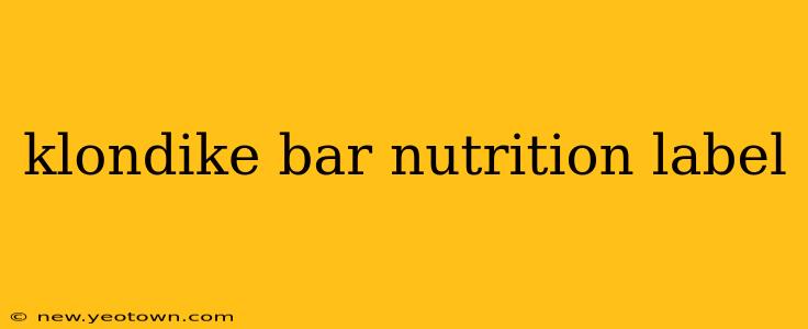 klondike bar nutrition label