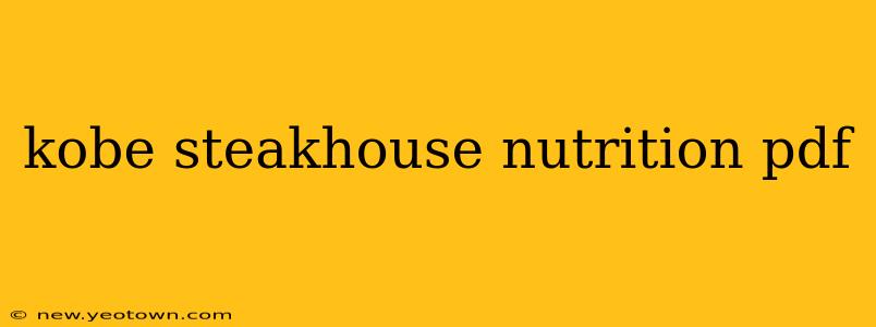 kobe steakhouse nutrition pdf