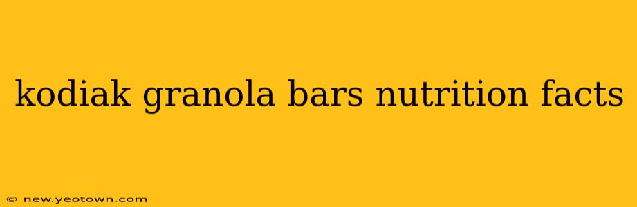 kodiak granola bars nutrition facts