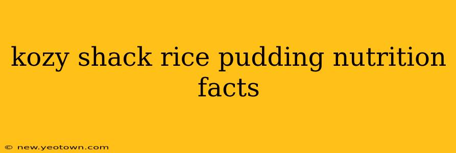kozy shack rice pudding nutrition facts