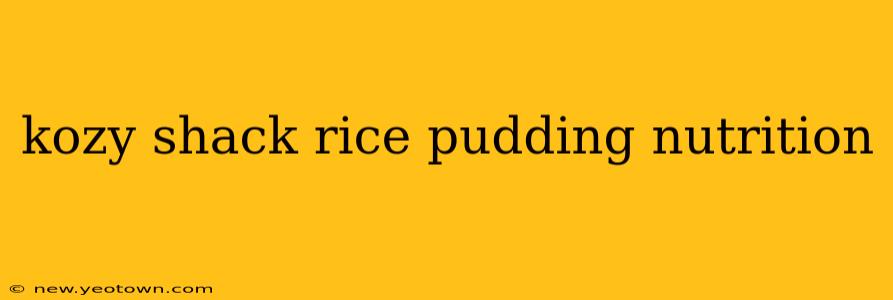 kozy shack rice pudding nutrition